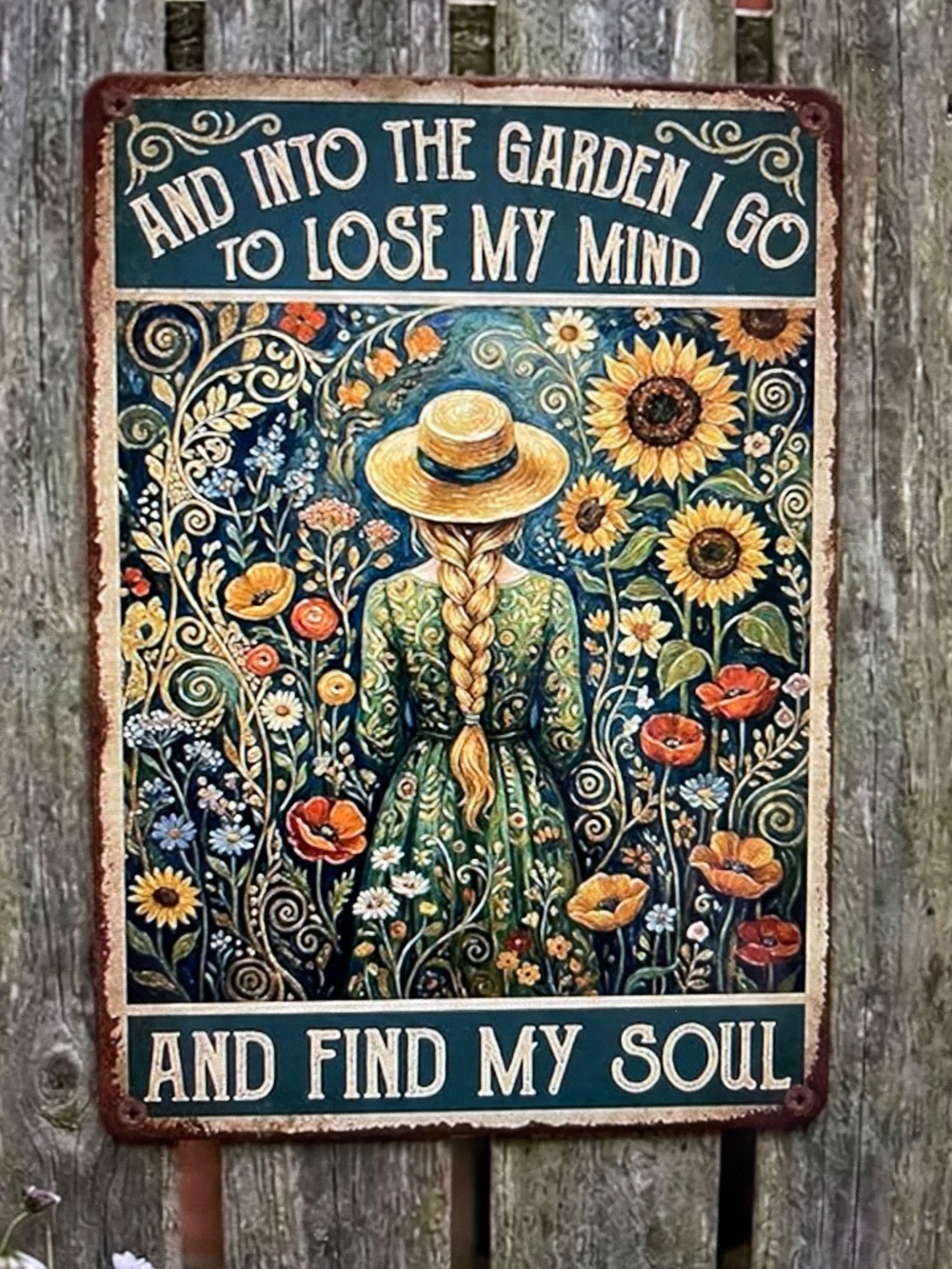 Beautiful Garden Theme Tin Wall Decor